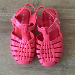 Hot pink Mini Melissa fisherman sandals size 11
